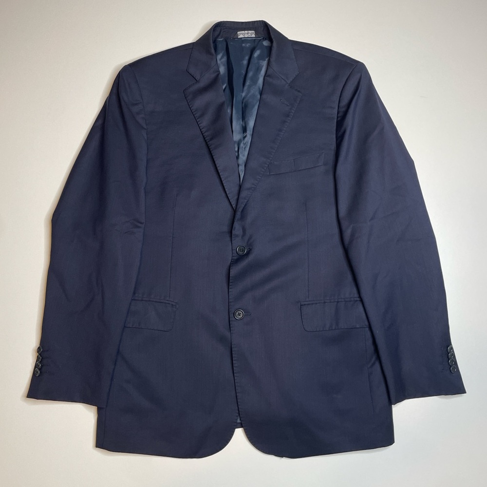 Ermenegildo Zegna For Saks Fifth Avenue Made In Italy Navy Suit Jacket 42L XL